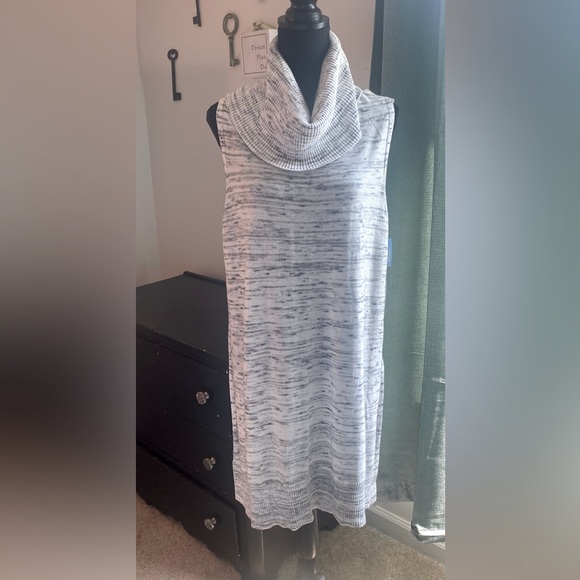 NWT, a.n.a. White & Black Spacedye lightweight tunic sweater vest, Sz. 0X - Picture 1 of 13